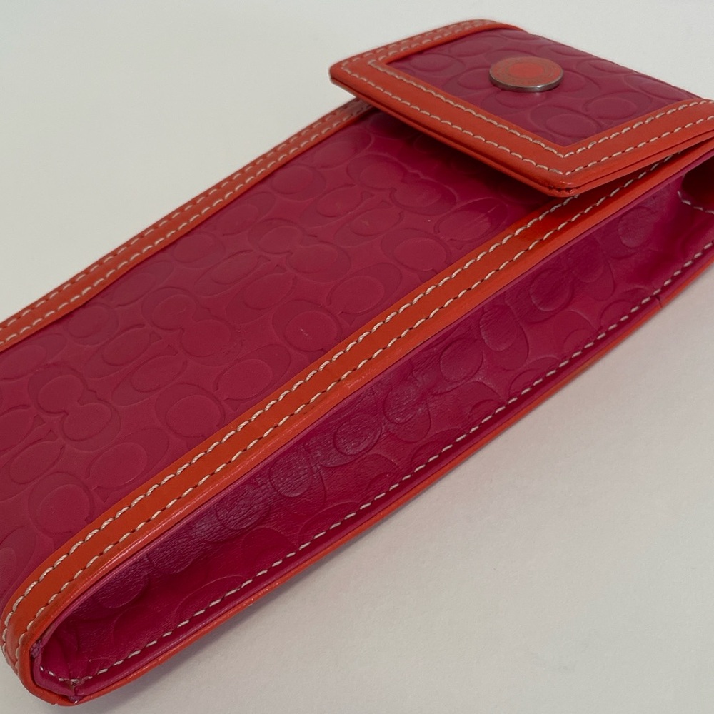 Coach Signature Embossed MultiUse Case Pink | Orange - Picture 6 of 10